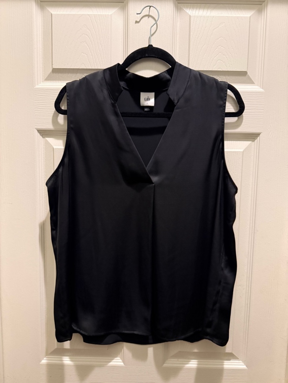 Cabi Epitome Sleeveless V-Neck Black Women's Top Size Large